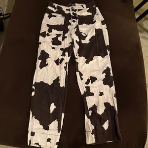 Cow print size small high waisted jeans